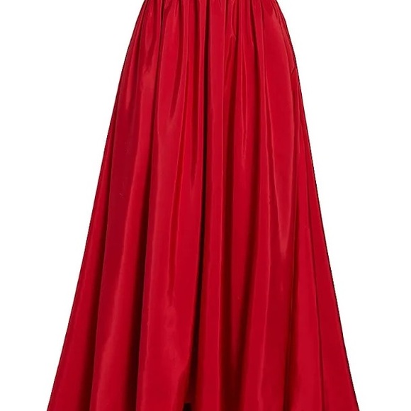 Monique Lhuillier Elegant Carnelian Red Sabine Strapless High-Low Dress 2 - Picture 7 of 9